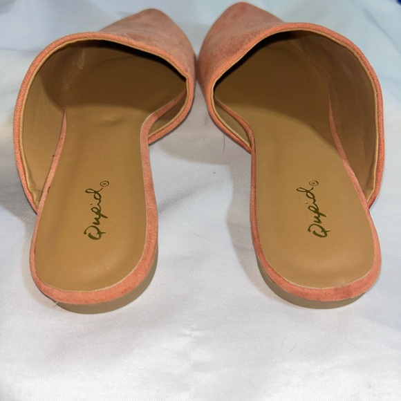🟧Qupid Peach Flat Mules Size 8.5 - Picture 4 of 6